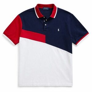 Polo by Ralph Lauren Navy Red White Diagonal Colorblock Polo